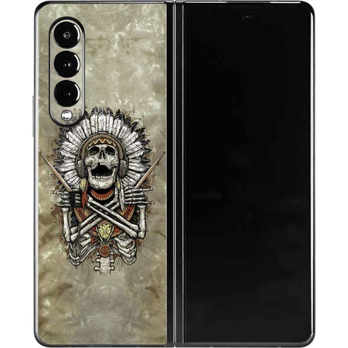 Liquid Blue Tribal Beats Galaxy Z Fold3 5G Skin