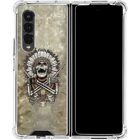 Liquid Blue Tribal Beats Galaxy Z Fold4 5G Clear Case