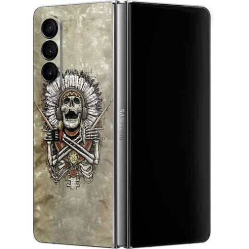 Liquid Blue Tribal Beats Galaxy Z Fold4 5G Skin