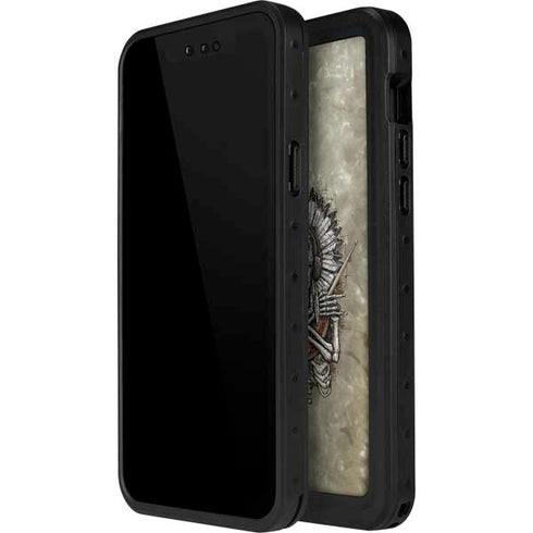 Liquid Blue Tribal Beats iPhone 14 Pro Max Waterproof Case