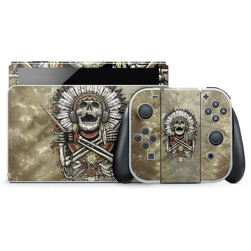 Liquid Blue Tribal Beats Nintendo Switch OLED (2021) Skin