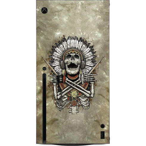 Liquid Blue Tribal Beats Xbox Series X Console Skin