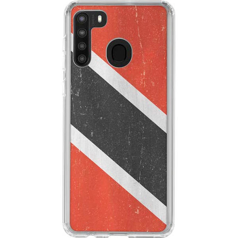 Trinidad and Tobagao Flag Distressed Galaxy A21 Clear Case