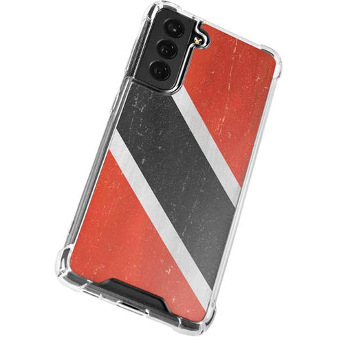 Trinidad and Tobagao Flag Distressed Galaxy S21 FE Clear Case
