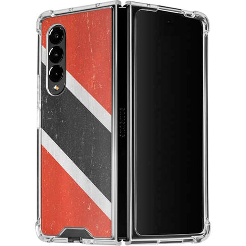 Trinidad and Tobagao Flag Distressed Galaxy Z Fold4 5G Clear Case