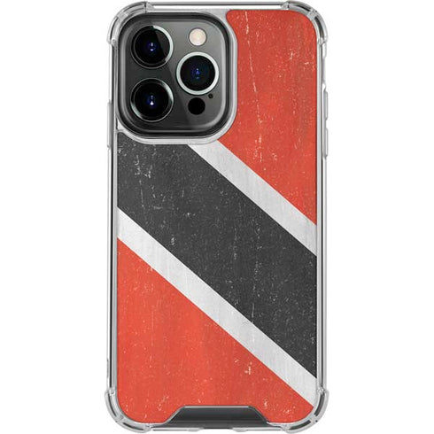 Trinidad and Tobagao Flag Distressed iPhone 14 Pro Clear Case