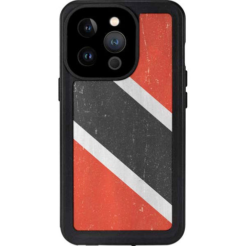 Trinidad and Tobagao Flag Distressed iPhone 14 Pro Waterproof Case