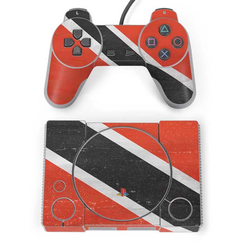 Trinidad and Tobagao Flag Distressed PlayStation Classic Bundle Skin