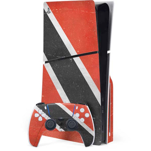 Trinidad and Tobagao Flag Distressed PS5 Slim Disk Bundle Skin