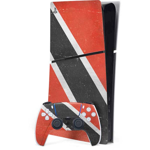 Trinidad and Tobagao Flag Distressed PS5 Slim Digital Edition Console Skin