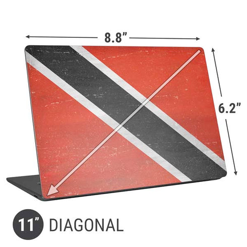 Trinidad and Tobagao Flag Distressed Universal Laptop 11in (8.8 x 6.2in) Skin