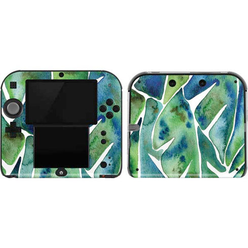 Cat Coq Tropical Leaves Nintendo 2DS Skin