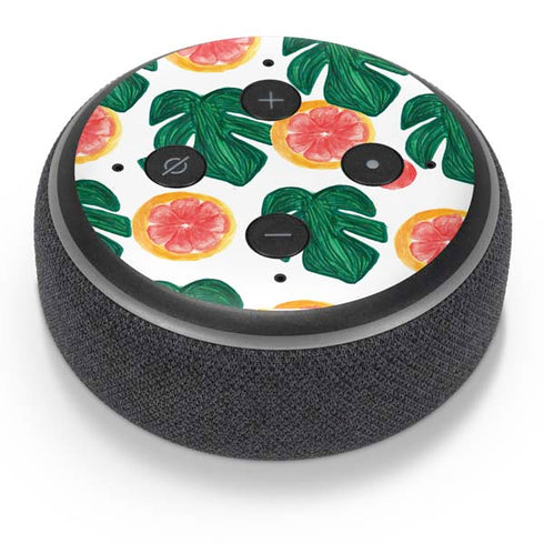 Bouffants and Broken Hearts Tropical Leaves and Citrus Amazon Echo Dot Skin
