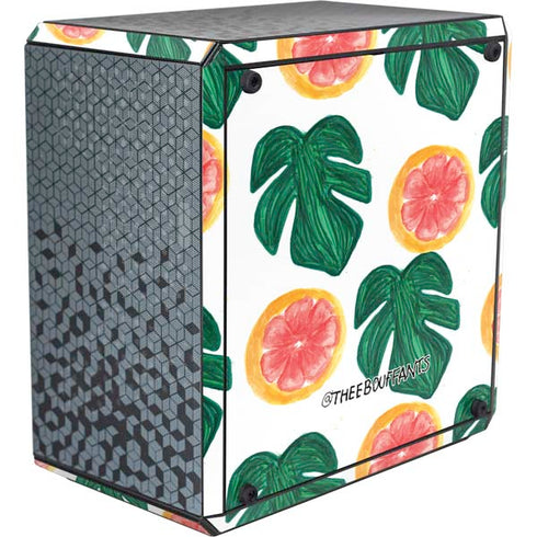 Bouffants and Broken Hearts Tropical Leaves and Citrus Cooler Master MasterBox Q300L Mini Tower Skin