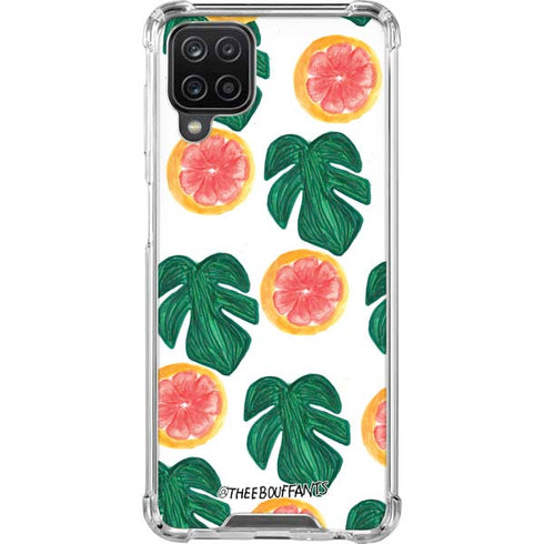 Bouffants and Broken Hearts Tropical Leaves and Citrus Galaxy A12 Clear Case