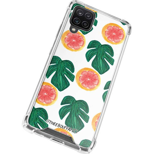 Bouffants and Broken Hearts Tropical Leaves and Citrus Galaxy A12 Clear Case
