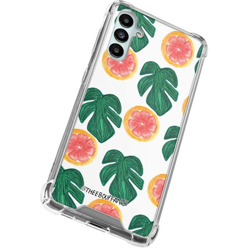 Bouffants and Broken Hearts Tropical Leaves and Citrus Galaxy A14 5G Clear Case