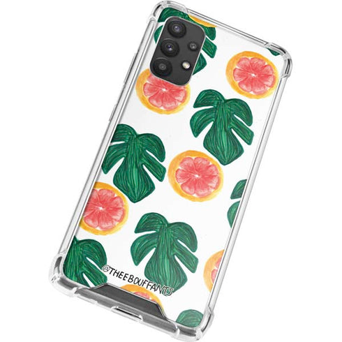 Bouffants and Broken Hearts Tropical Leaves and Citrus Galaxy A32 5G Clear Case