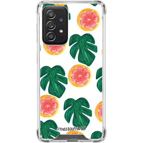 Bouffants and Broken Hearts Tropical Leaves and Citrus Galaxy A52 5G Clear Case
