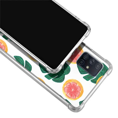 Bouffants and Broken Hearts Tropical Leaves and Citrus Galaxy A71 5G Clear Case