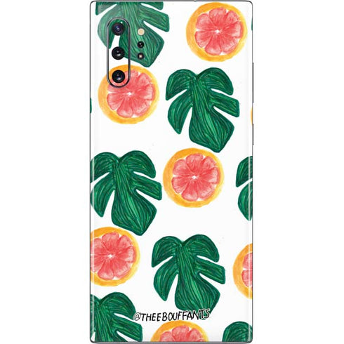 Bouffants and Broken Hearts Tropical Leaves and Citrus Galaxy Note 10 Plus Skin