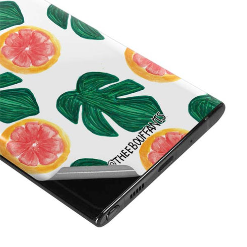 Bouffants and Broken Hearts Tropical Leaves and Citrus Galaxy Note 10 Plus Skin