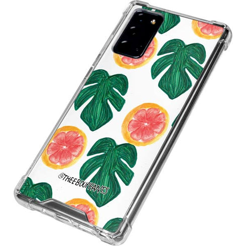 Bouffants and Broken Hearts Tropical Leaves and Citrus Galaxy Note20 5G Clear Case