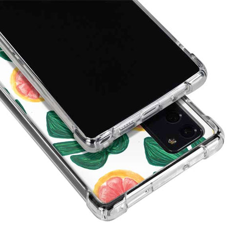 Bouffants and Broken Hearts Tropical Leaves and Citrus Galaxy Note20 5G Clear Case