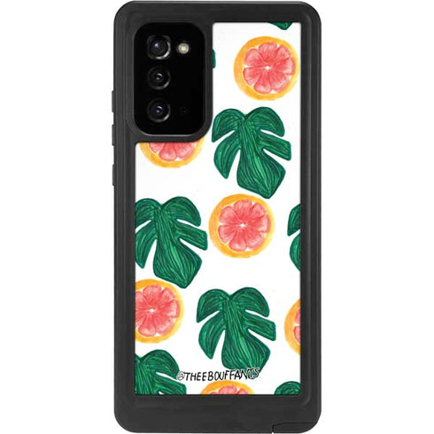 Bouffants and Broken Hearts Tropical Leaves and Citrus Galaxy Note20 5G Waterproof Case