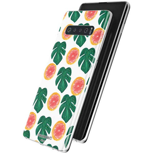 Bouffants and Broken Hearts Tropical Leaves and Citrus Galaxy S10 Skin
