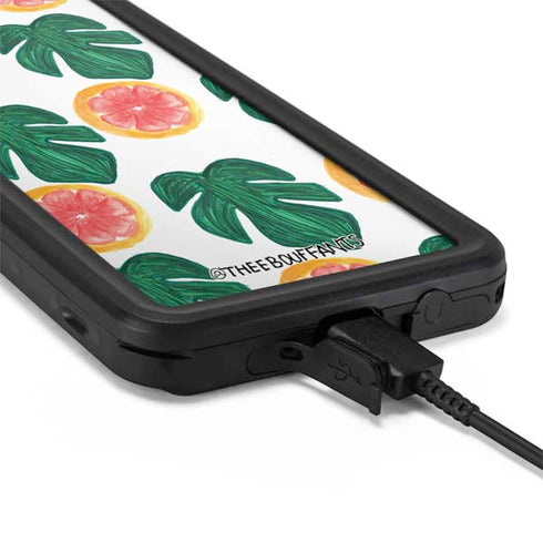 Bouffants and Broken Hearts Tropical Leaves and Citrus Galaxy S20 Waterproof Case