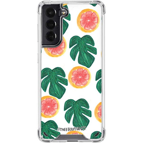 Bouffants and Broken Hearts Tropical Leaves and Citrus Galaxy S21 5G Clear Case