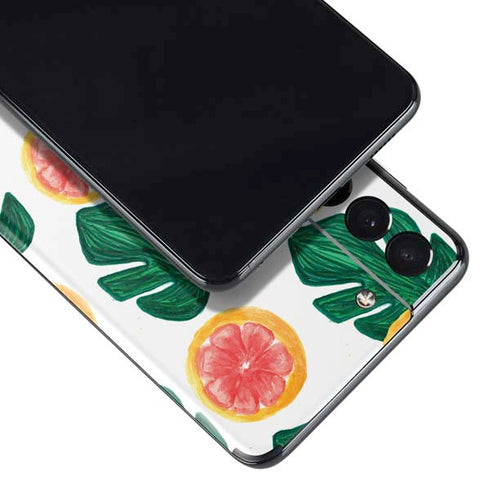 Bouffants and Broken Hearts Tropical Leaves and Citrus Galaxy S21 5G Skin