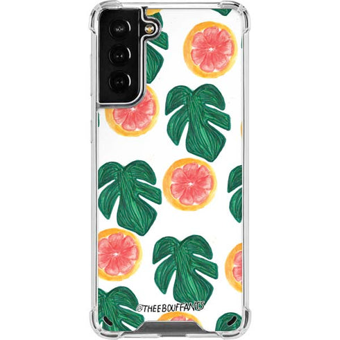 Bouffants and Broken Hearts Tropical Leaves and Citrus Galaxy S21 Plus 5G Clear Case