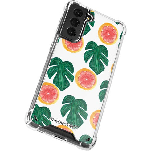 Bouffants and Broken Hearts Tropical Leaves and Citrus Galaxy S21 Plus 5G Clear Case