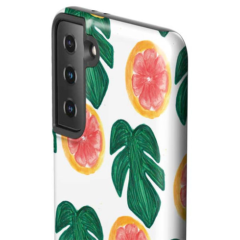 Bouffants and Broken Hearts Tropical Leaves and Citrus Galaxy S21 Plus 5G Pro Case