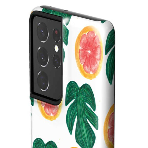 Bouffants and Broken Hearts Tropical Leaves and Citrus Galaxy S21 Ultra 5G Pro Case