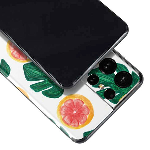 Bouffants and Broken Hearts Tropical Leaves and Citrus Galaxy S21 Ultra 5G Skin