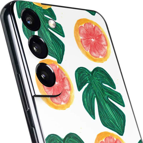 Bouffants and Broken Hearts Tropical Leaves and Citrus Galaxy S22 Skin