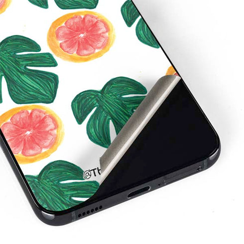 Bouffants and Broken Hearts Tropical Leaves and Citrus Galaxy S22 Skin