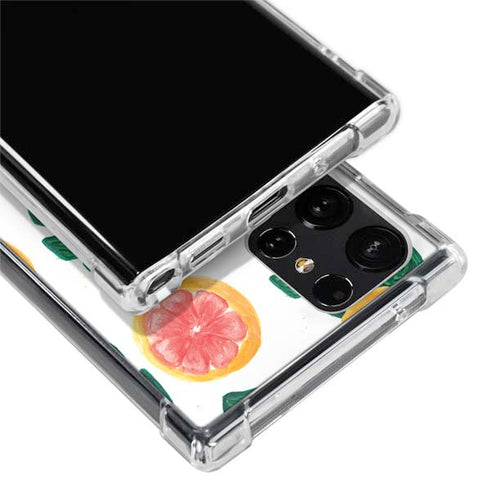 Bouffants and Broken Hearts Tropical Leaves and Citrus Galaxy S22 Ultra Clear Case
