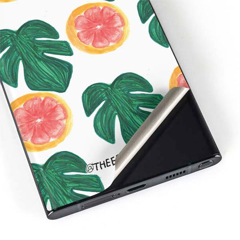 Bouffants and Broken Hearts Tropical Leaves and Citrus Galaxy S22 Ultra Skin