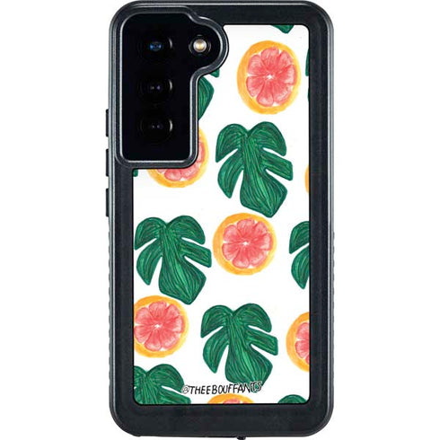 Bouffants and Broken Hearts Tropical Leaves and Citrus Galaxy S23 Waterproof Case