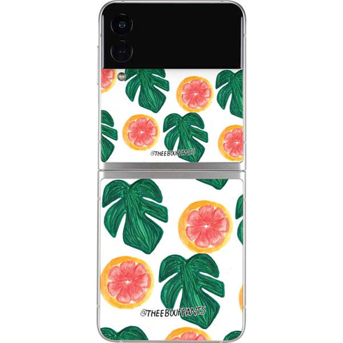 Bouffants and Broken Hearts Tropical Leaves and Citrus Galaxy Z Flip3 5G Skin
