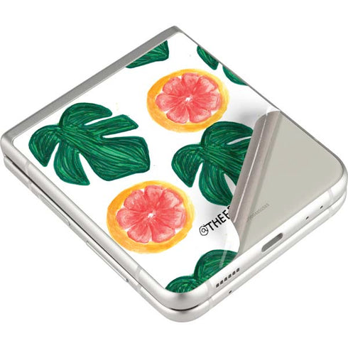 Bouffants and Broken Hearts Tropical Leaves and Citrus Galaxy Z Flip3 5G Skin