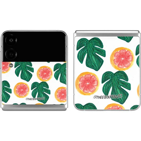 Bouffants and Broken Hearts Tropical Leaves and Citrus Galaxy Z Flip4 5G Skin