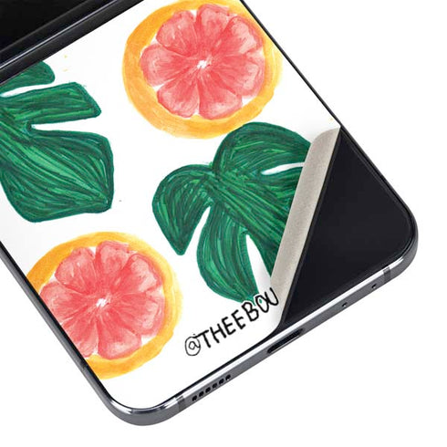 Bouffants and Broken Hearts Tropical Leaves and Citrus Galaxy Z Flip5 5G Skin