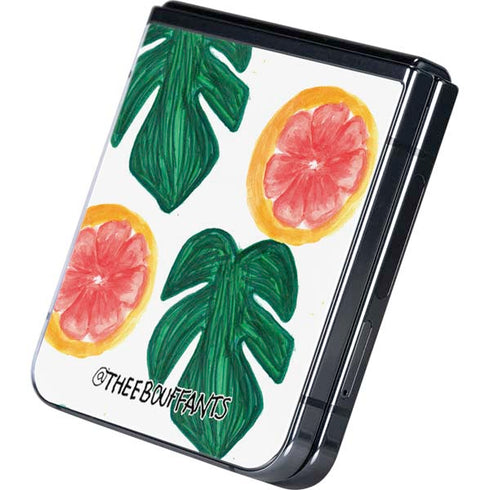 Bouffants and Broken Hearts Tropical Leaves and Citrus Galaxy Z Flip5 5G Skin
