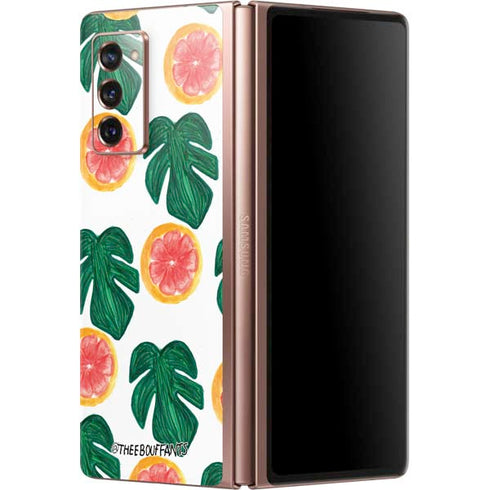 Bouffants and Broken Hearts Tropical Leaves and Citrus Galaxy Z Fold2 5G Skin