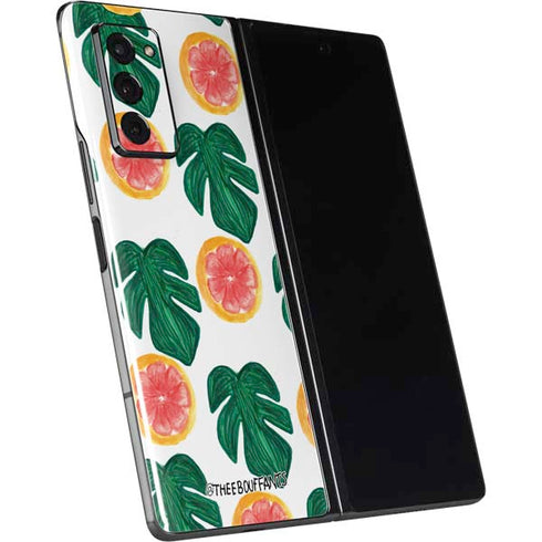 Bouffants and Broken Hearts Tropical Leaves and Citrus Galaxy Z Fold2 5G Skin